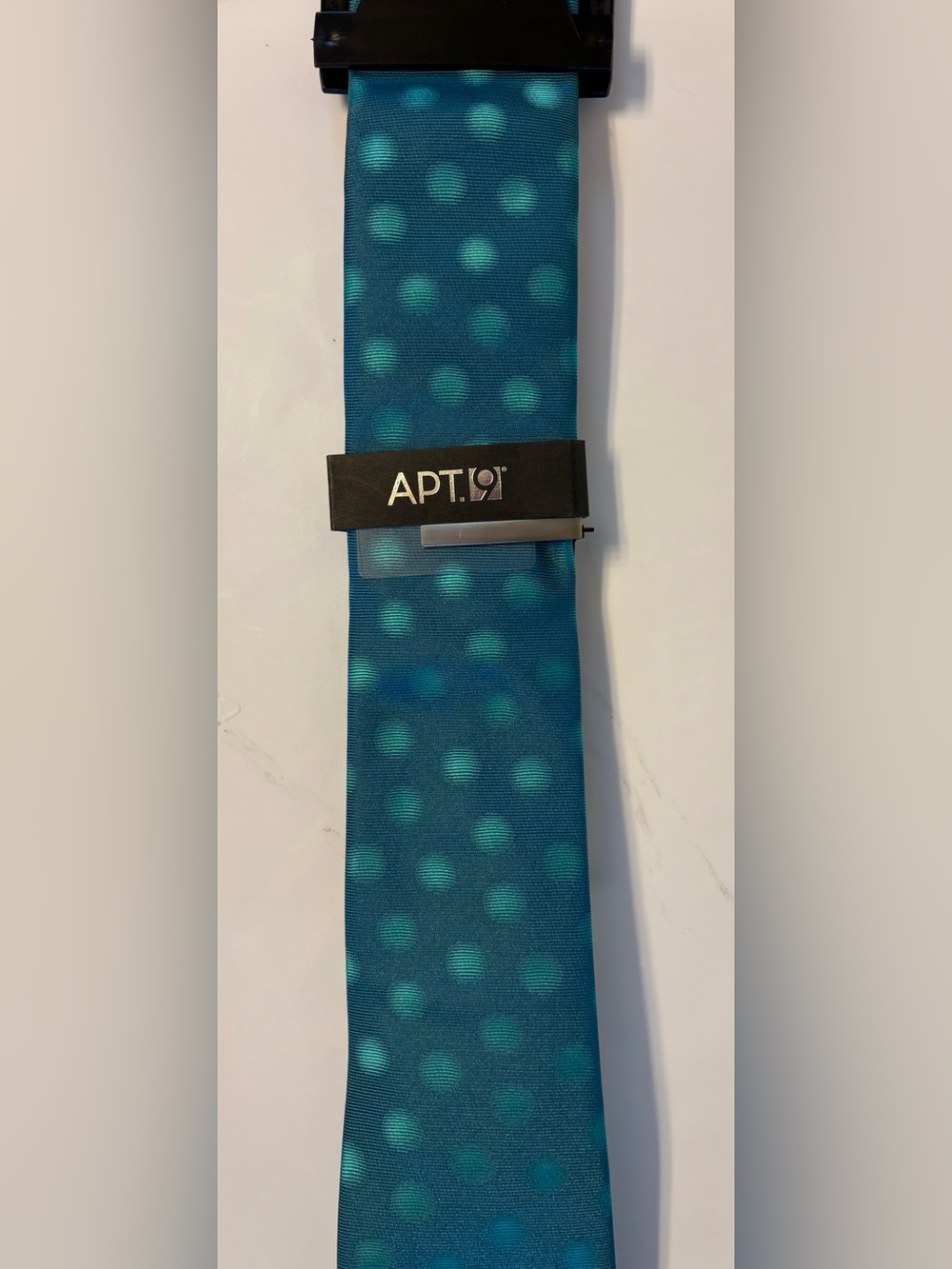 Apt. 9 Teal Polka Dot Tie with Silver Tie Bar, NWT